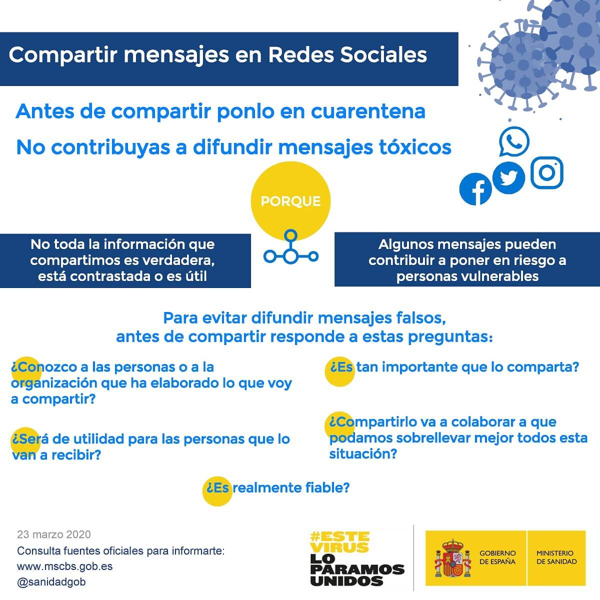 COVID19 mensajes redes sociales