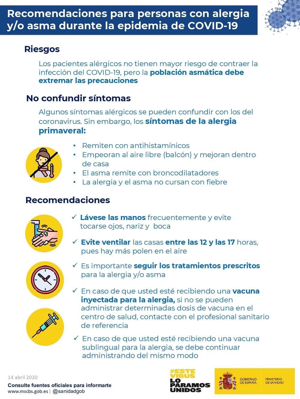 COVID19 recomendaciones alergia asma