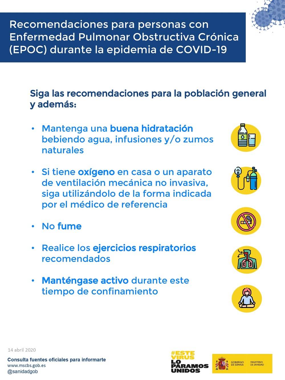 COVID19 Recomendaciones para personas con EPOC