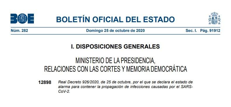 Estado de alarma niveles de alerta medidas y restricciones