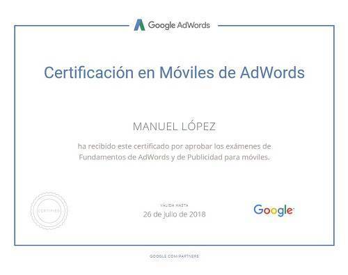 Google Adwords Mobile Certificate