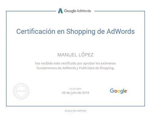 Google Adwords Shopping Certificate