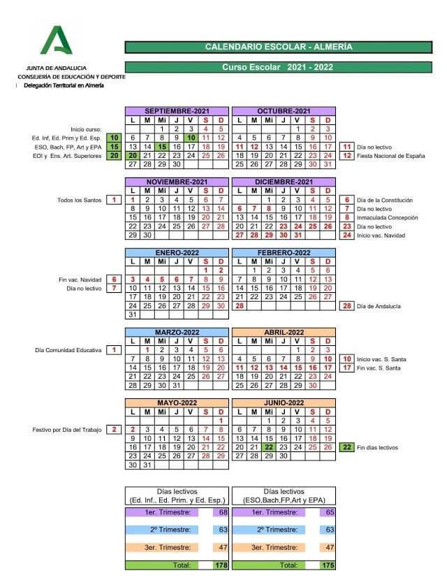 Calendario Escolar 2021 2022 Andalucia Calendario Escolar Sevilla