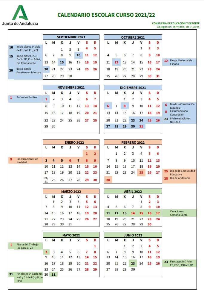 Calendario 2021 Escolar 2022 Andalucia Sevilla Jaydencoane Images