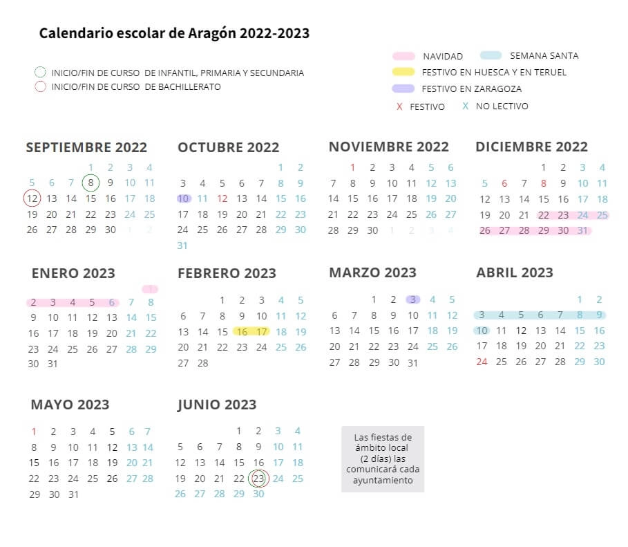 calendario escolar aragon 2022-2023
