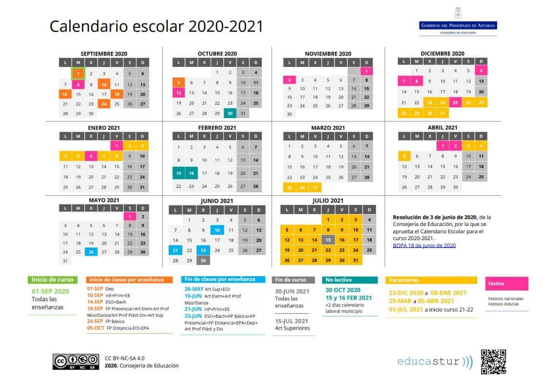 Calendario Escolar 2022 2023 Asturias - Image to u