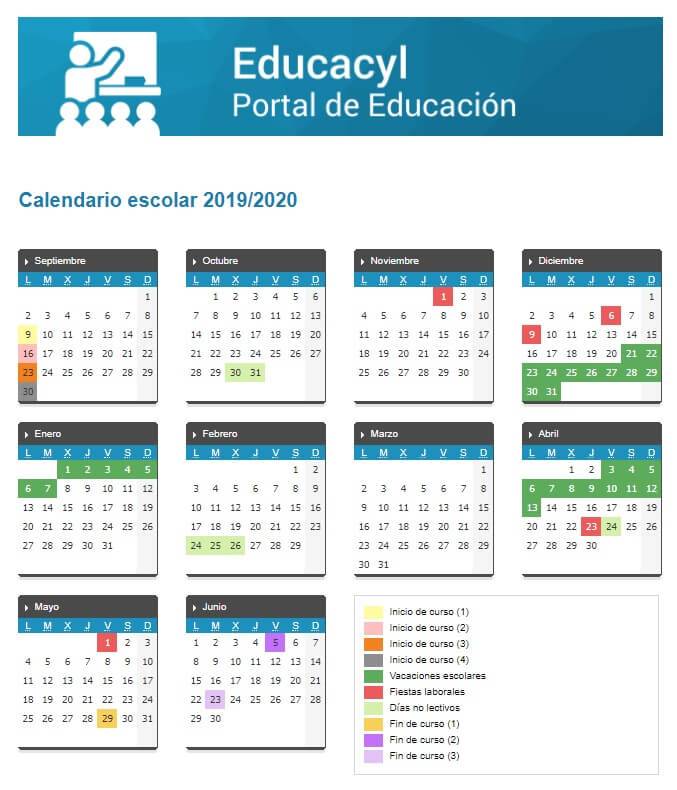 Calendario escolar 2019/2020 en Castilla y León 🗓️👨‍🎓 🏕️☀️