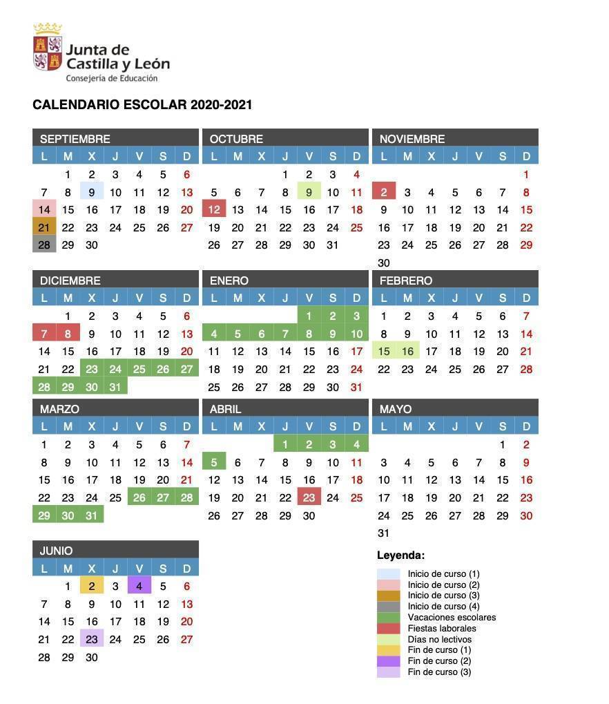 Calendario escolar 2020-2021 en Castilla y León 🗓️👨‍🎓 🏕️☀️