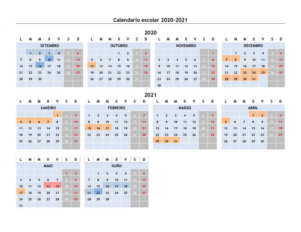 Calendario Escolar 2020 2021 En Galicia