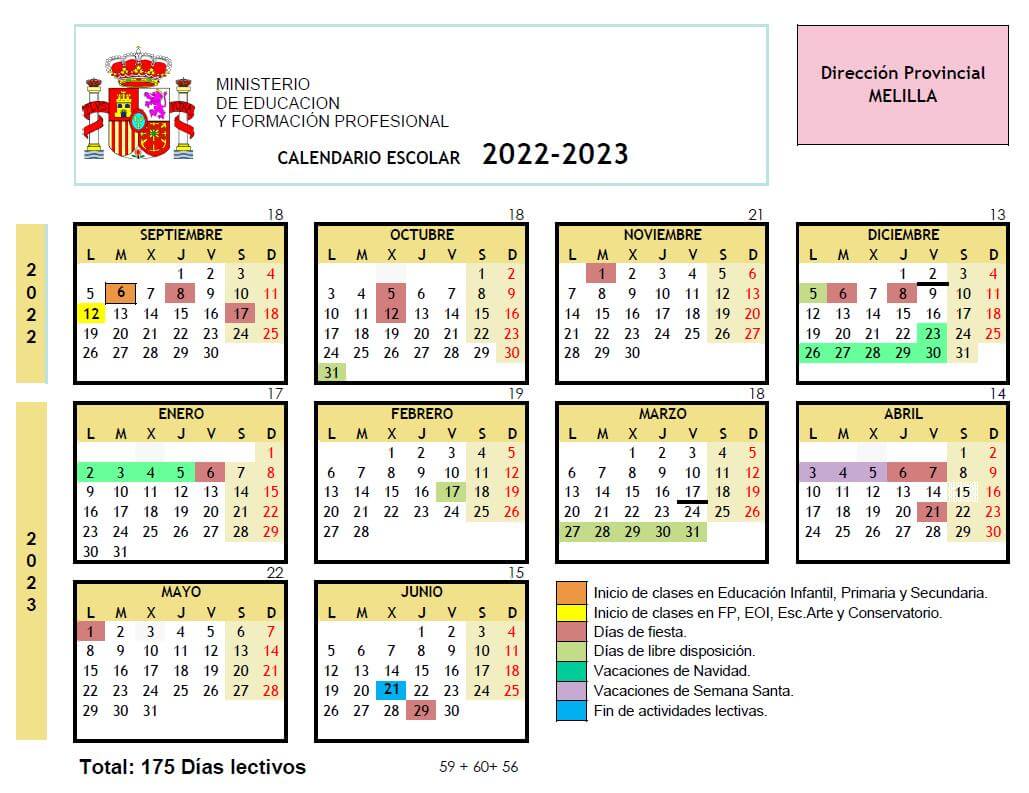 calendario escolar 2022-2023 melilla