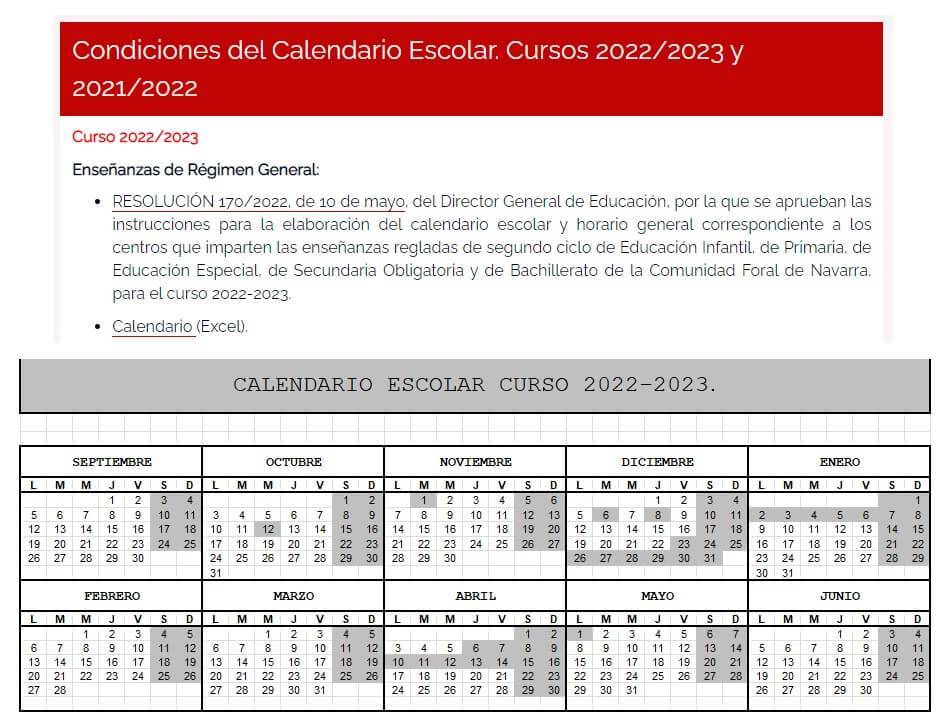 calendario escolar navarra 2022-2023 calendario escolar navarra 2022-2023