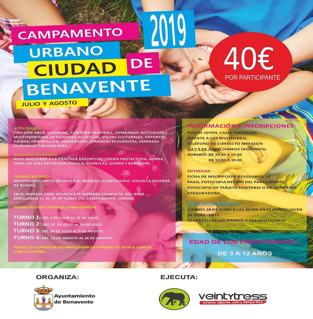 campamento urbano ciudad de benavente verano 2019