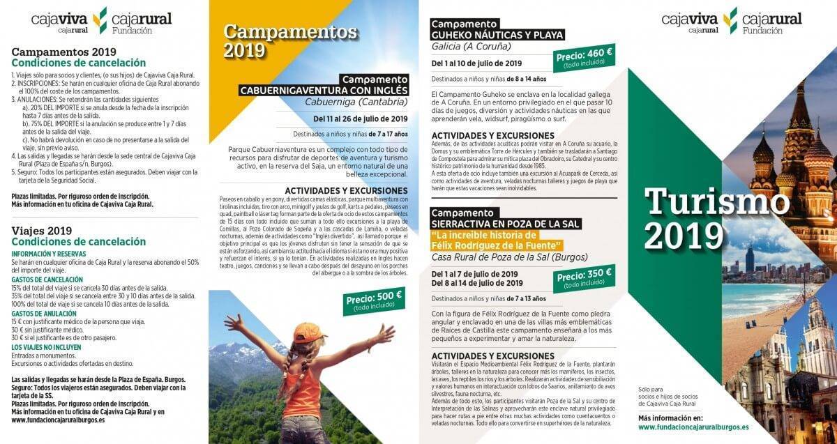 campamentos de verano 2019 cajaviva fundacion caja rural burgos