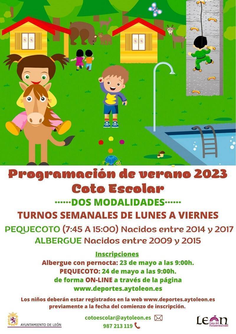 campamentos de verano en el coto escolar de leon 2023