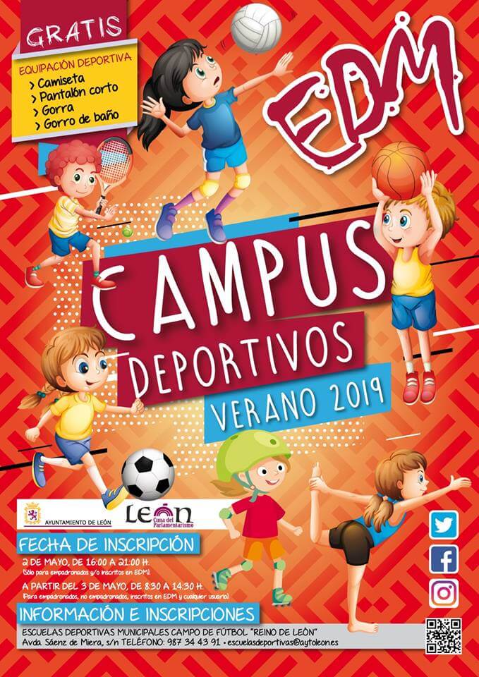 campus deportivos del ayuntamiento de leon en verano 2019