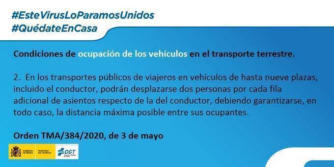 condiciones de ocupacion de vehiculos públicos