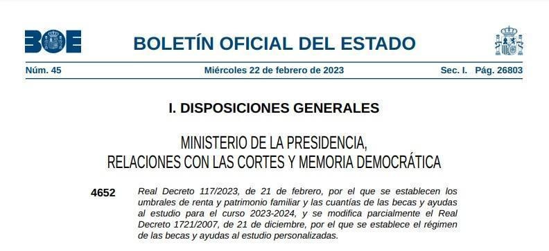 convocatoria boe becas generales 2023-2024