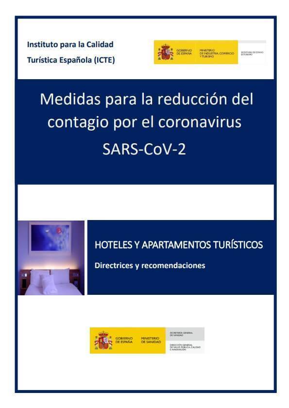 guia para reducir el contagio de coronavirus en Hoteles y Apartamentos Turísticos