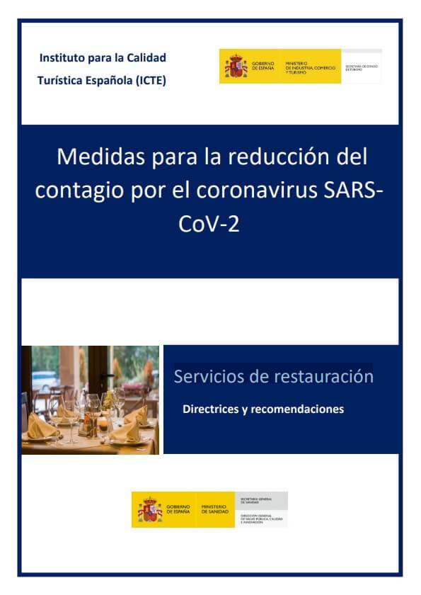 guia para reducir el contagio de coronavirus en Restaurantes y Servicios de restauración