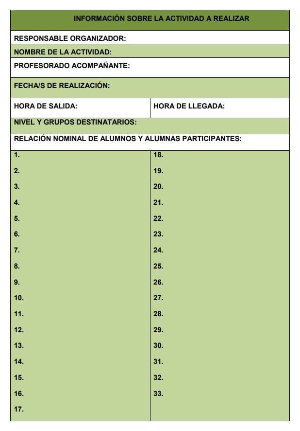 informacion actividades complementarias y extraescolares