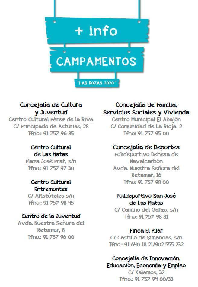 mas info campamentos las rozas 2020