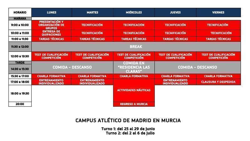 programa deportivo campus atletico de madrid murcia