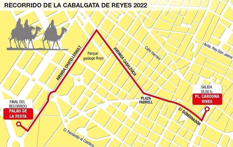 recorrido cabalgata reyes castellon 2022